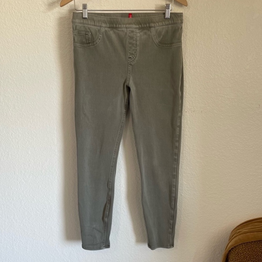 SPANX Jeanish Ankle Leggings Slimming Shapewear Pants Green Style 20018 R Size L